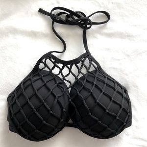 Black FishNet Bikini Top